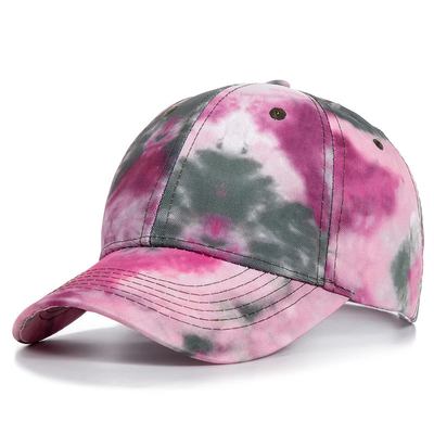 Mode personnalisée Hip Hop 6 Panneau Tie Dye Bonnet de base-ball Bonnet haute couronne Bonnet de base-ball imprimé irrégulier