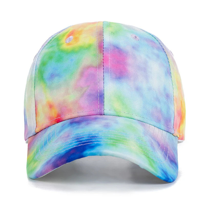 Mode personnalisée Hip Hop 6 Panneau Tie Dye Bonnet de base-ball Bonnet haute couronne Bonnet de base-ball imprimé irrégulier