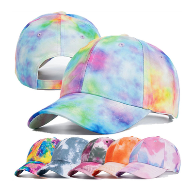 Mode personnalisée Hip Hop 6 Panneau Tie Dye Bonnet de base-ball Bonnet haute couronne Bonnet de base-ball imprimé irrégulier