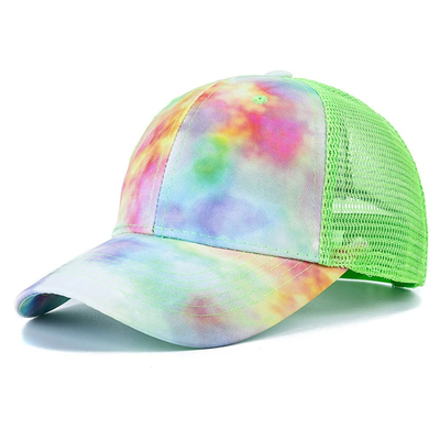 Mode personnalisée Hip Hop 6 Panneau Tie Dye Bonnet de base-ball Bonnet haute couronne Bonnet de base-ball imprimé irrégulier