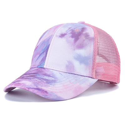 Mode personnalisée Hip Hop 6 Panneau Tie Dye Bonnet de base-ball Bonnet haute couronne Bonnet de base-ball imprimé irrégulier