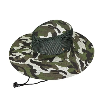 Camo Camouflage en plein air Chapeau à seau de pêcheur avec logo personnalisé