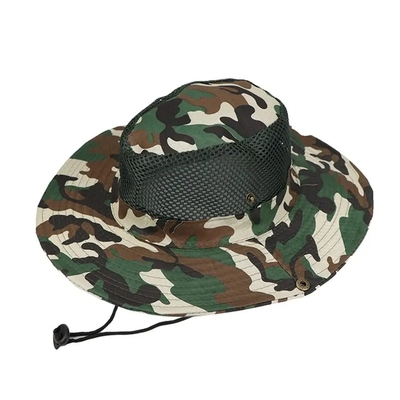 Camo Camouflage en plein air Chapeau à seau de pêcheur avec logo personnalisé