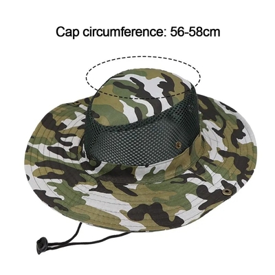 Camo Camouflage en plein air Chapeau à seau de pêcheur avec logo personnalisé