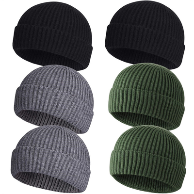 Chapeaux à bonnet en tricot pour adultes pour les occasions décontractées Broderie/Jacquard/Blanc et circonférence du chapeau