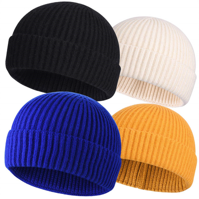 Chapeaux à bonnet en tricot pour adultes pour les occasions décontractées Broderie/Jacquard/Blanc et circonférence du chapeau