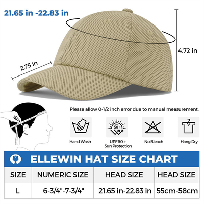 Casquette de base-ball à six panneaux en coton pour les performances B2B