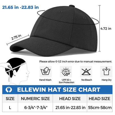 Casquette de base-ball à six panneaux en coton pour les performances B2B