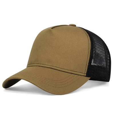 Chapeau de camionneur de haute qualité sur mesure à 5 panneaux, en gros, avec bord en maille crochée
