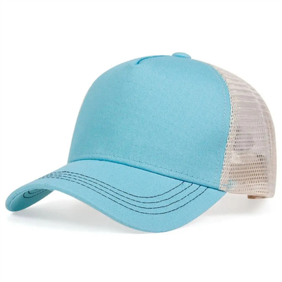 Chapeau de camionneur de haute qualité sur mesure à 5 panneaux, en gros, avec bord en maille crochée