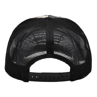 Logo personnalisé Maillage arrière Chapeau de camionneur en gros 6 panneaux Camouflage Chapeau de camionneur personnalisé