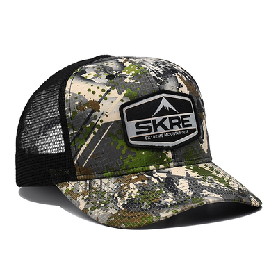 Logo personnalisé Maillage arrière Chapeau de camionneur en gros 6 panneaux Camouflage Chapeau de camionneur personnalisé