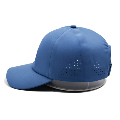 Gros Plain 6 Panel Léger Rapide Sec Sports Baseball Cap Performance Coupe à laser Trou de coupe Sport Papa Chapeau