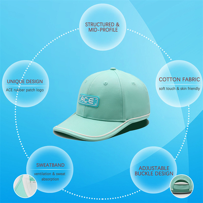 OEM personnalisé Ace Patch en caoutchouc PVC Logo Baseball Cap 6 Panneau Chapeaux de sport Gorras