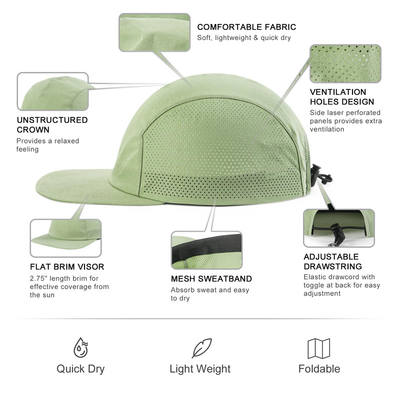 Chapeau de base-ball non structuré à bord plat, sec et rapide, chapeau de camping-car, chapeau de sport en plein air, pour hommes et femmes