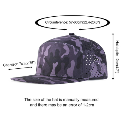 Chapeau Snapback personnalisé Performance réglable Hole de découpe laser Perforé Cap Snapback