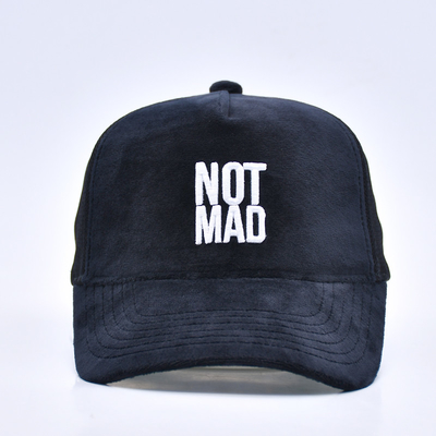 Chapeau de camionneur en suède brodé de haut niveau Logo personnalisé 5 Panneau Mesh Chapeau de camionneur