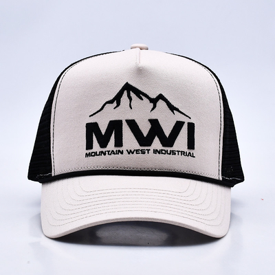 Chapeau de camionneur à la corde brodée 3D à profil élevé Logo personnalisé Maillage arrière chapeau de camionneur