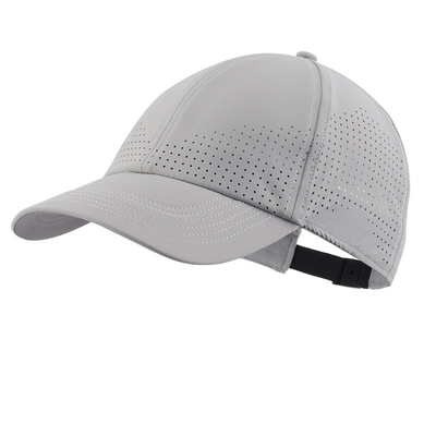 Vente en gros de chapeaux de baseball à 6 panneaux unisexe laser perforé étanche à l'eau chapeau de golf chapeau de sport en maille