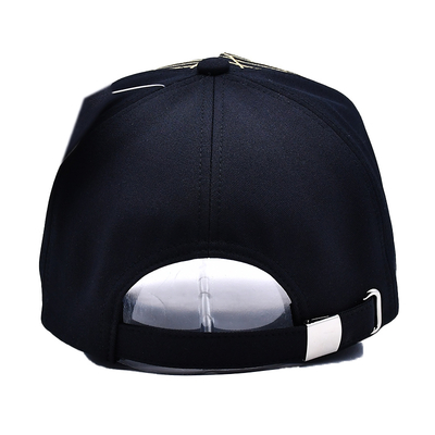 Chapeau de baseball noir de luxe unisexe Gorras brodées Logo personnalisé 5 panneaux Bonnet de baseball en coton