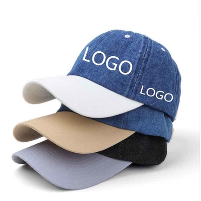 Casquette de baseball noire délavée pour homme, personnalisée avec logo, en coton délavé à l'acide, style vintage, réglable, en jean, pour le sport