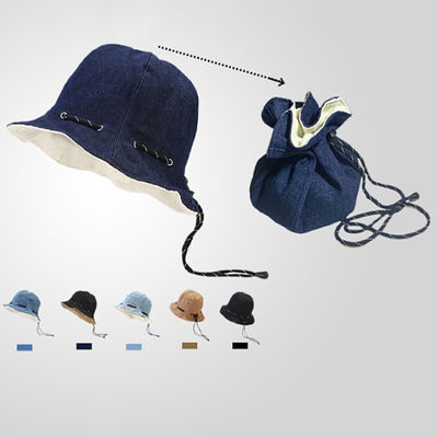 Vente chaude Chapeau de pêcheur en gros Printemps et été Se transformer en sac Coton Adulte Unisexe Uni Réversible Bob