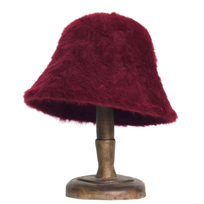 Rabbit Hair Fisherman Hat Autumn-Winter Basin Hats Wholeasle Head Round Plush Senior Sense Face Small Bucket Hat for Women