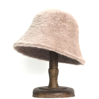 Rabbit Hair Fisherman Hat Autumn-Winter Basin Hats Wholeasle Head Round Plush Senior Sense Face Small Bucket Hat for Women