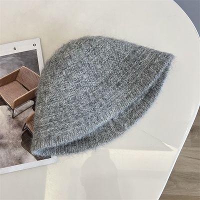 Autumn and Winter New Wool Knitted Bucket Hat for Women Knitted Jacquard Bucket Hat