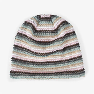 Bonnets en tricot rayé de haute qualité pour femmes, style slouchy, bonnets skullies, chapeau d'hiver de sport, bonnet sans revers pour l'extérieur