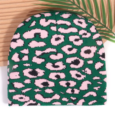Logo personnalisé de haute qualité Hommes Femmes Chapeaux d'hiver acrylique Bonnet Léopard Impression motif Tricoté Slouchy Beanies
