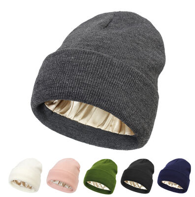 Chapeau à bonnet tricoté Chapeau acrylique en laine polyester chapeau mérino pour adultes circonférence chapeau d'hiver léger respirable