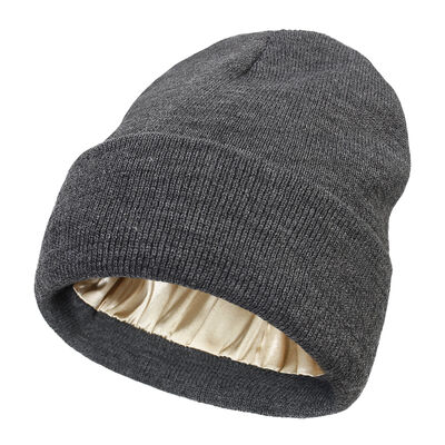 Chapeau à bonnet tricoté Chapeau acrylique en laine polyester chapeau mérino pour adultes circonférence chapeau d'hiver léger respirable