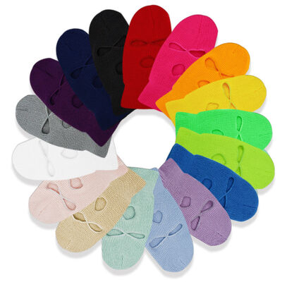 Cagoule tricotée à 3 trous, masque de ski intégral d'hiver, cagoule tricotée chaude, masque intégral pour le visage, sports de plein air, cadeau d'Halloween