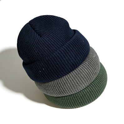 Logo personnalisé Bonnet tricoté avec acrylique et circonférence de 58 cm pour la chaleur hivernale