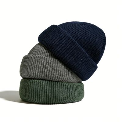 Logo personnalisé Bonnet tricoté avec acrylique et circonférence de 58 cm pour la chaleur hivernale