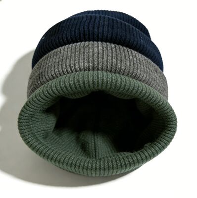 Logo personnalisé Bonnet tricoté avec acrylique et circonférence de 58 cm pour la chaleur hivernale