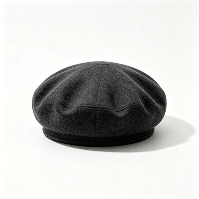 Chapeau béret gris foncé classique avec béret rembourré en feutre tissu mélangé de laine pour plus de confort et de durabilité chapeau quotidien confortable