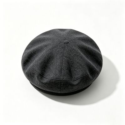 Chapeau béret gris foncé classique avec béret rembourré en feutre tissu mélangé de laine pour plus de confort et de durabilité chapeau quotidien confortable