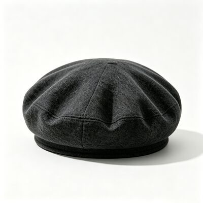 Chapeau béret gris foncé classique avec béret rembourré en feutre tissu mélangé de laine pour plus de confort et de durabilité chapeau quotidien confortable