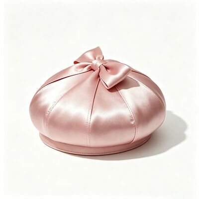 Chapeau élégant en satin rose avec tissu 150 grammes léger et taille personnalisée pour le port occasionnel