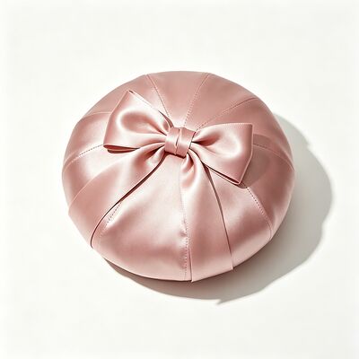 Chapeau élégant en satin rose avec tissu 150 grammes léger et taille personnalisée pour le port occasionnel
