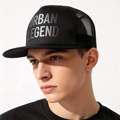 Logo d'impression à écran 5 Panneau Trucker Cap Unisexe Confortable Idéal pour toutes les saisons Coupe de tête légère réglable