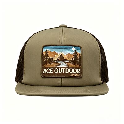 Bonnet de camionneur vert clair avec une bordure incurvée des couleurs personnalisables parfait pour les uniformes de l'équipe