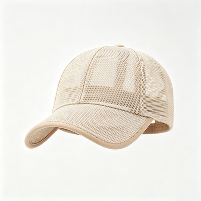 Cap en 6 panneaux de base-ball Beige Laver les mains Soins Tissu respirant Garde la tête fraîche pendant les activités physiques