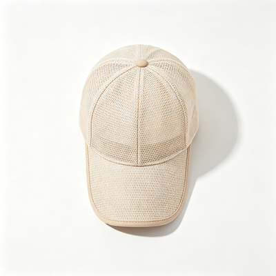 Cap en 6 panneaux de base-ball Beige Laver les mains Soins Tissu respirant Garde la tête fraîche pendant les activités physiques