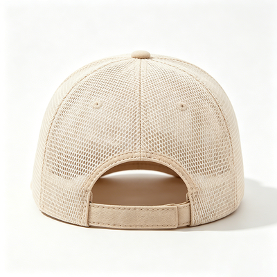 Cap en 6 panneaux de base-ball Beige Laver les mains Soins Tissu respirant Garde la tête fraîche pendant les activités physiques