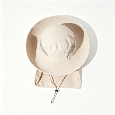 Chapeau de pêcheur durable avec tissu 100 % polyester recyclé et doublure 100 % polyester, idéal pour l'extérieur.