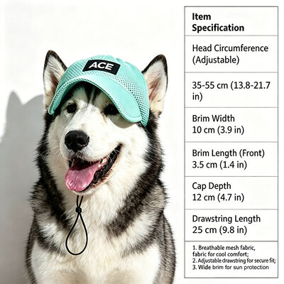 Chapeau pour animaux de compagnie extérieur et intérieur adapté aux petits chiens. Le forfait comprend 1 X chapeau pour animaux de compagnie, sangle réglable pour un ajustement sécurisé.