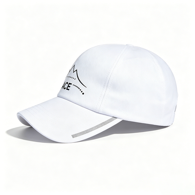 Chapeau sportif polyester transpirant, bande de sueur, bande métallique, casquette sans structure, confortable, réglable, chapeau décontracté pour les activités de plein air